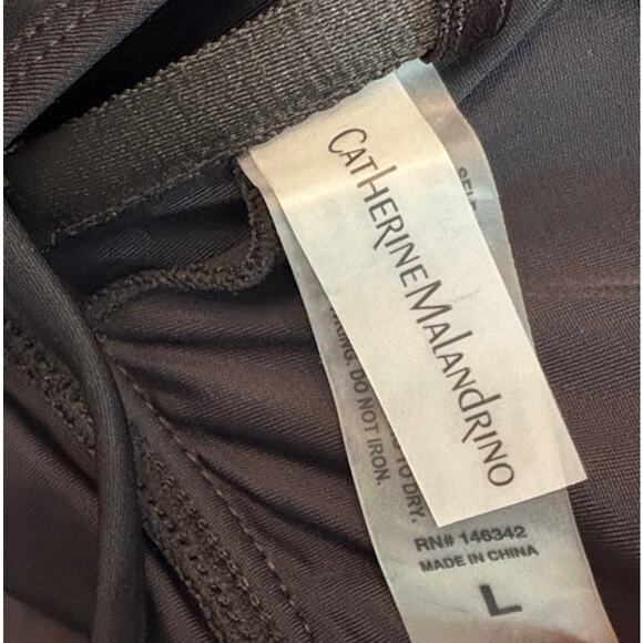 Catherine Malandrino Plunge Cross Back One-Piece Black Swimsuit Size Large - Picture 5 of 6